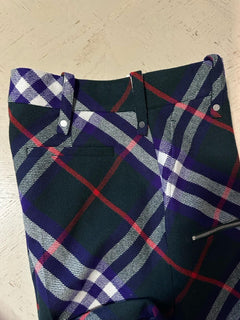 NWT $2850 Burberry Men’s Check Wool Pants Green/Blue/Red 34 US ( 50 Eu ) Italy