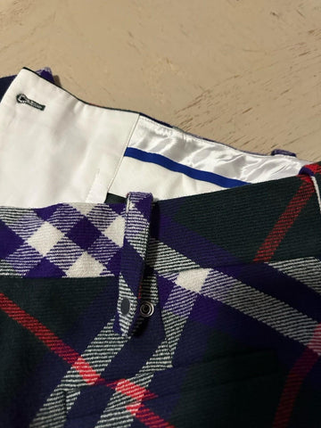 NWT $2850 Burberry Men’s Check Wool Pants Green/Blue/Red 38 US ( 54 Eu ) Italy