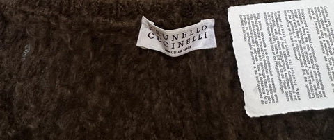 New $1950 Brunello Cucinelli Knit Embellished Cropped Sweater Vest DK Brow L