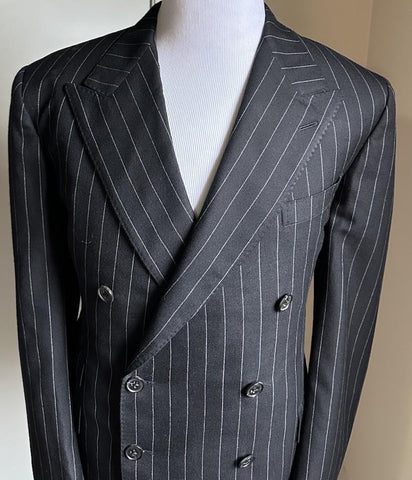 Ralph Lauren Purple Label Double-Breasted Suit Black 46R US/56R Eu New $3295