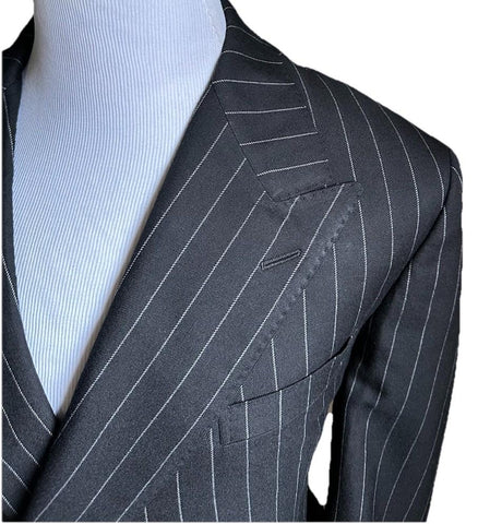 Ralph Lauren Purple Label Double-Breasted Suit Black 46R US/56R Eu New $3295