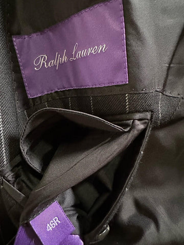 Ralph Lauren Purple Label Double-Breasted Suit Black 46R US/56R Eu New $3295