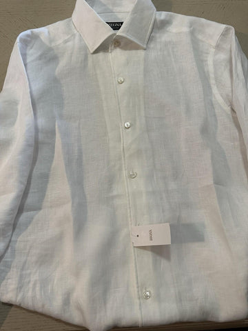 ZEGNA Men Linen Shirt White Size XXXL New $790 Italy