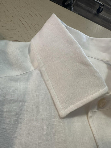 ZEGNA Men Linen Shirt White Size XXXL New $790 Italy