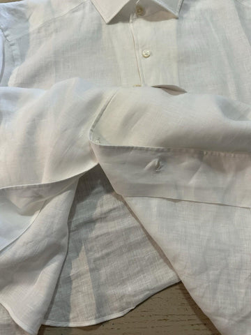 ZEGNA Men Linen Shirt White Size XXXL New $790 Italy