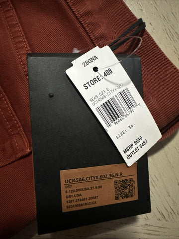 ZEGNA Denim Slim Fit Pants Jeans brick red Size 36/52 New