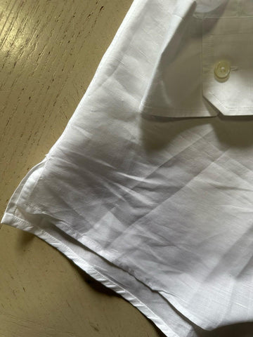 New $950 ZEGNA Men Linen Blend Button Down Shirt White Size M Italy