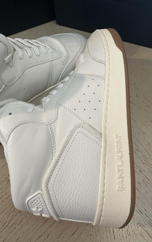 NIB Saint Laurent Mid-top Leather sneakers White 9 US/42 Eu 711250