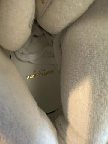 NIB Saint Laurent Mid-top Leather sneakers White 9 US/42 Eu 711250