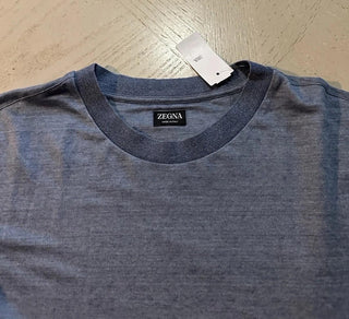 NWT $890 ZEGNA Linen Short Sleeve T-Shirt MD Blue Size XXL US ( 56 Eu ) Italy