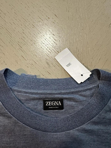 NWT $890 ZEGNA Linen Short Sleeve T-Shirt MD Blue Size XXL US ( 56 Eu ) Italy