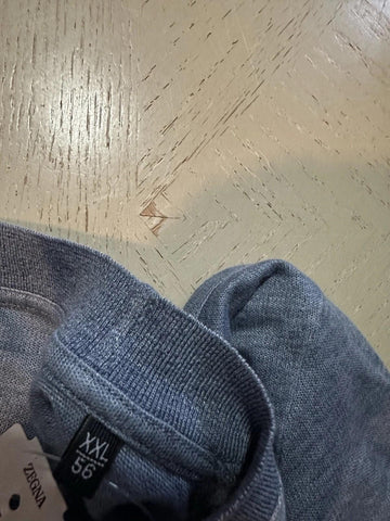 NWT $890 ZEGNA Linen Short Sleeve T-Shirt MD Blue Size XXL US ( 56 Eu ) Italy