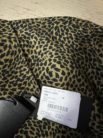 NWT $890 Saint Laurent Men Hawaii SL Print black leopard pattern Shirt Size M