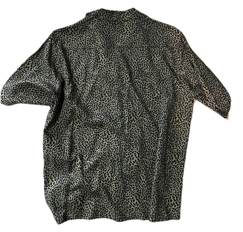 NWT $890 Saint Laurent Men Hawaii SL Print black leopard pattern Shirt Size M
