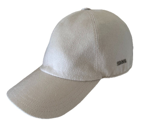 NWT ZEGNA Cashmere Baseball Hat Ivory Size L Italy