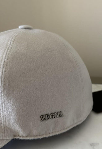 NWT ZEGNA Cashmere Baseball Hat Ivory Size L Italy