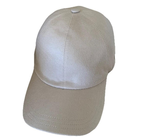 NWT ZEGNA Cashmere Baseball Hat Ivory Size L Italy