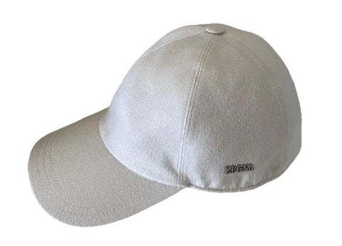 NWT ZEGNA Cashmere Baseball Hat Ivory Size L Italy