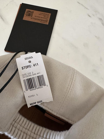 NWT ZEGNA Cashmere Baseball Hat Ivory Size L Italy
