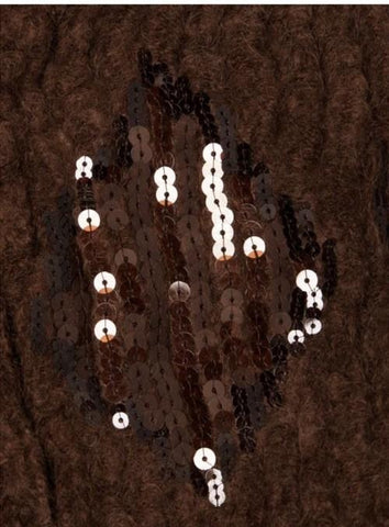 New $1950 Brunello Cucinelli Knit Embellished Cropped Sweater Vest DK Brown L