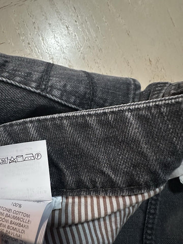 $1095 Brunello Cucinelli Men High Rise Faded Jeans Pants MD GREY/Black 50/34
