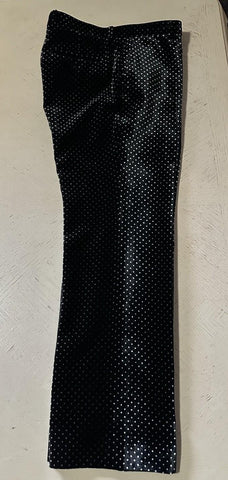 $7800 Gucci Men Iconic Double Breasted Velvet Suit Black/White 54/44