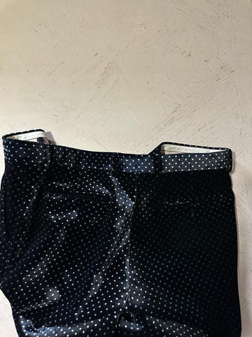 $7800 Gucci Men Iconic Double Breasted Velvet Suit Black/White 54/44