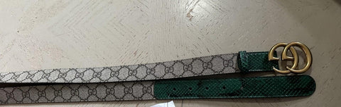 New $1450 Gucci Limited GG Python/Canvas Belt Green/Beige 105/42 414516