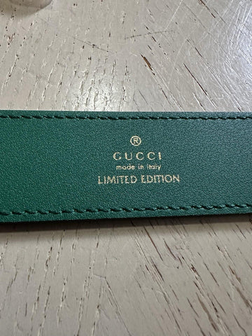 New $1450 Gucci Limited GG Python/Canvas Belt Green/Beige 105/42 414516