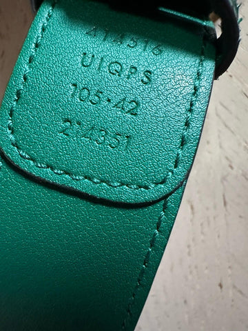New $1450 Gucci Limited GG Python/Canvas Belt Green/Beige 105/42 414516