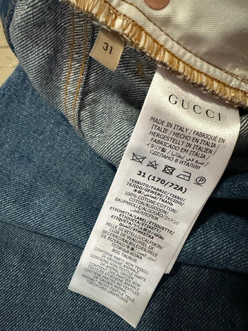 NWT $1180 Gucci Men Denim Jeans Pants Blue Size 31