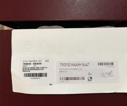 NIB Gucci Men Leather/Canvas Sandal Shoes Black/Red/Blue 10.5 US/9.5 UK 790930