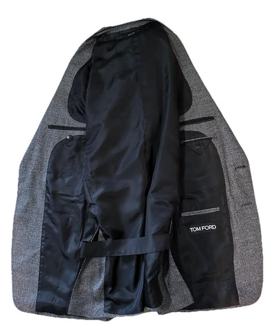 NWT $5690 TOM FORD Men Shelton Wool Suit DK Gray 40R US/50R Eu Italy