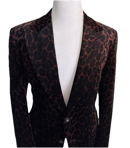 NWT $7170 TOM FORD Men Velvet Sport Coat Jacket Blazer Black/Brown 42R US/52R Eu
