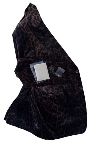 NWT $7170 TOM FORD Men Velvet Sport Coat Jacket Blazer Black/Brown 42R US/52R Eu