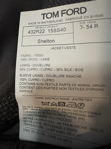 NWT $4630 TOM FORD Men Shelton Sport Coat Jacket Blazer Brown/Gray 44R US/54R Eu