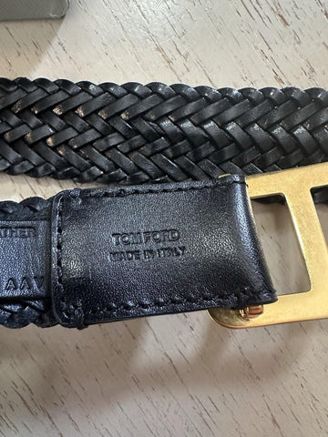 New $990 TOM FORD Mens Leather Belt Black 110/44 Italy