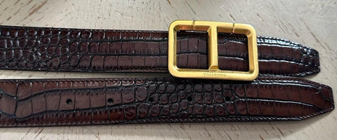 New $920 TOM FORD Mens Leather Belt Brown 105/42 Italy