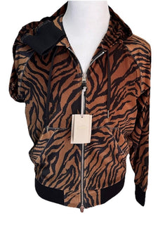 NWT  $1890 TOM FORD Men Track Jacket Black/Brown 50/M