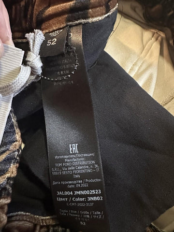 New $1590 TOM FORD Men  Drawstring Track Pants Black/Brown Size 52 Eu/36 Italy