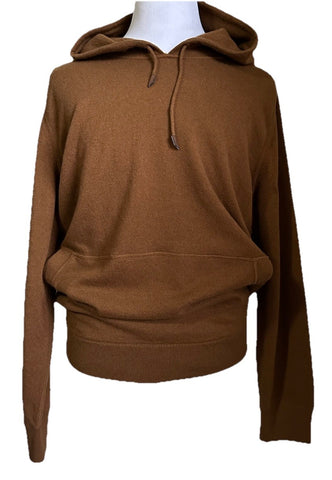 NWT $2490 ZEGNA Cashmere Hoodie Sweater Pullover cocoa brown 58 Eu/3XL Italy