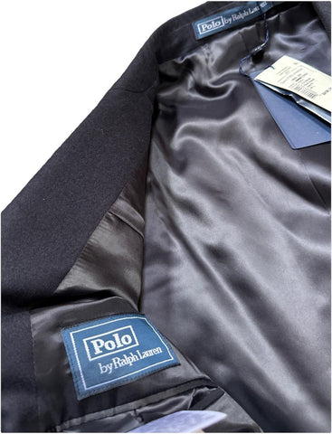 New Polo Ralph Lauren Men Iconic Doeskin Blazer Blazer Jacket Navy 46L/56L Italy