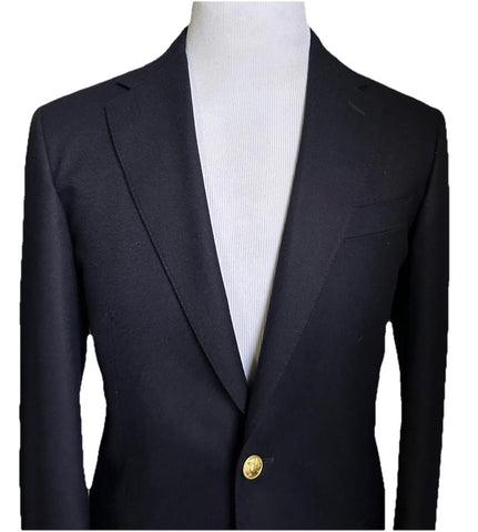 New Polo Ralph Lauren Men Iconic Doeskin Blazer Blazer Jacket Navy 46L/56L Italy
