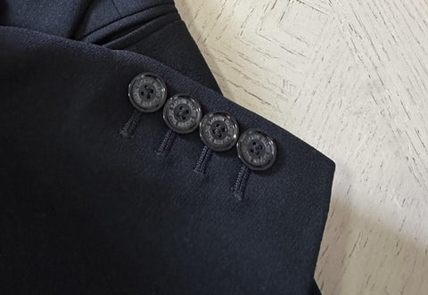 New $4390 Ralph Lauren Purple Label Embellished Stretch Wool Blazer Black 8 US