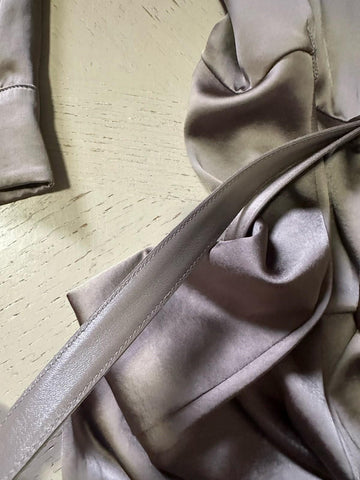 New $2690 Ralph Lauren Purple Label Washed Charmeuse Shirtdress TRUFFLE Size 10