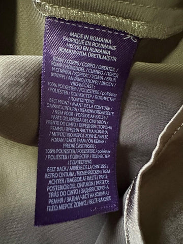 New $2690 Ralph Lauren Purple Label Washed Charmeuse Shirtdress TRUFFLE Size 10