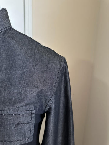 Gucci Men’s Long Sleeve Shirt charcoal blue-gray Size 50 Eu/M