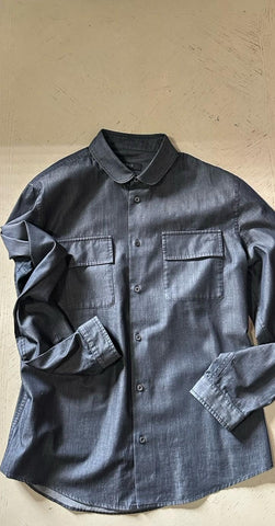 Gucci Men’s Long Sleeve Shirt charcoal blue-gray Size 50 Eu/M