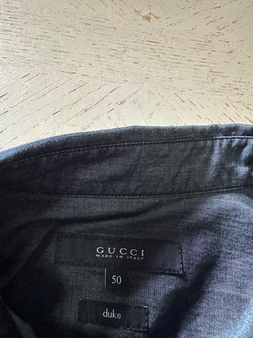 Gucci Men’s Long Sleeve Shirt charcoal blue-gray Size 50 Eu/M