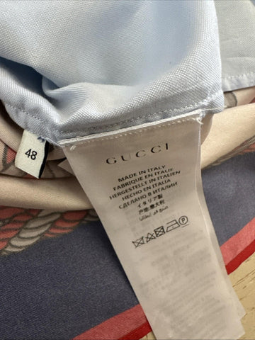 Gucci Men’s GG Print Short Sleeve Shirt Blue/Multi Size 48/M